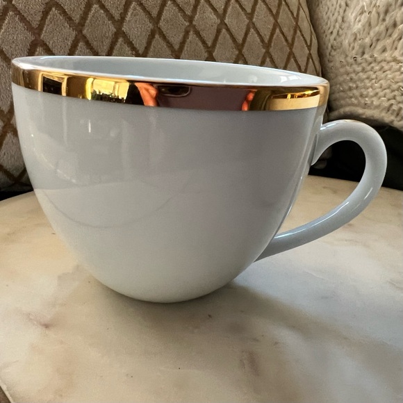 WILLIAMS SONOMA Brasserie JAPAN Gold Band PORCELAIN Tea Coffee Cups SET of 2 - Picture 5 of 16